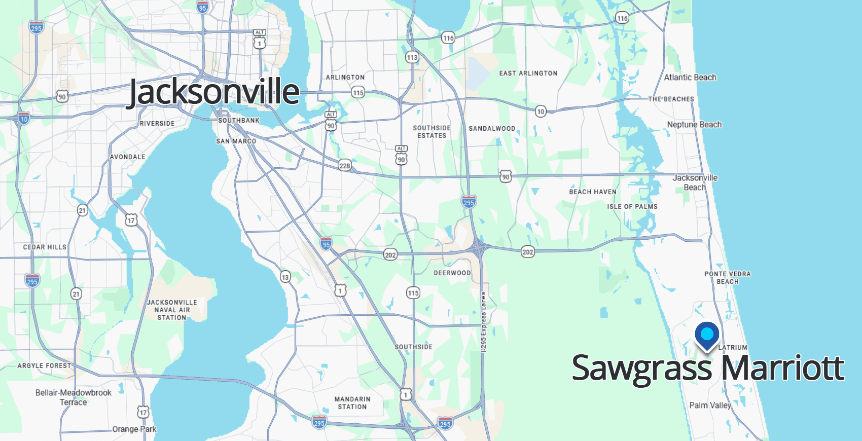 Map of Sawgrass Marriott Golf Resort & Spa